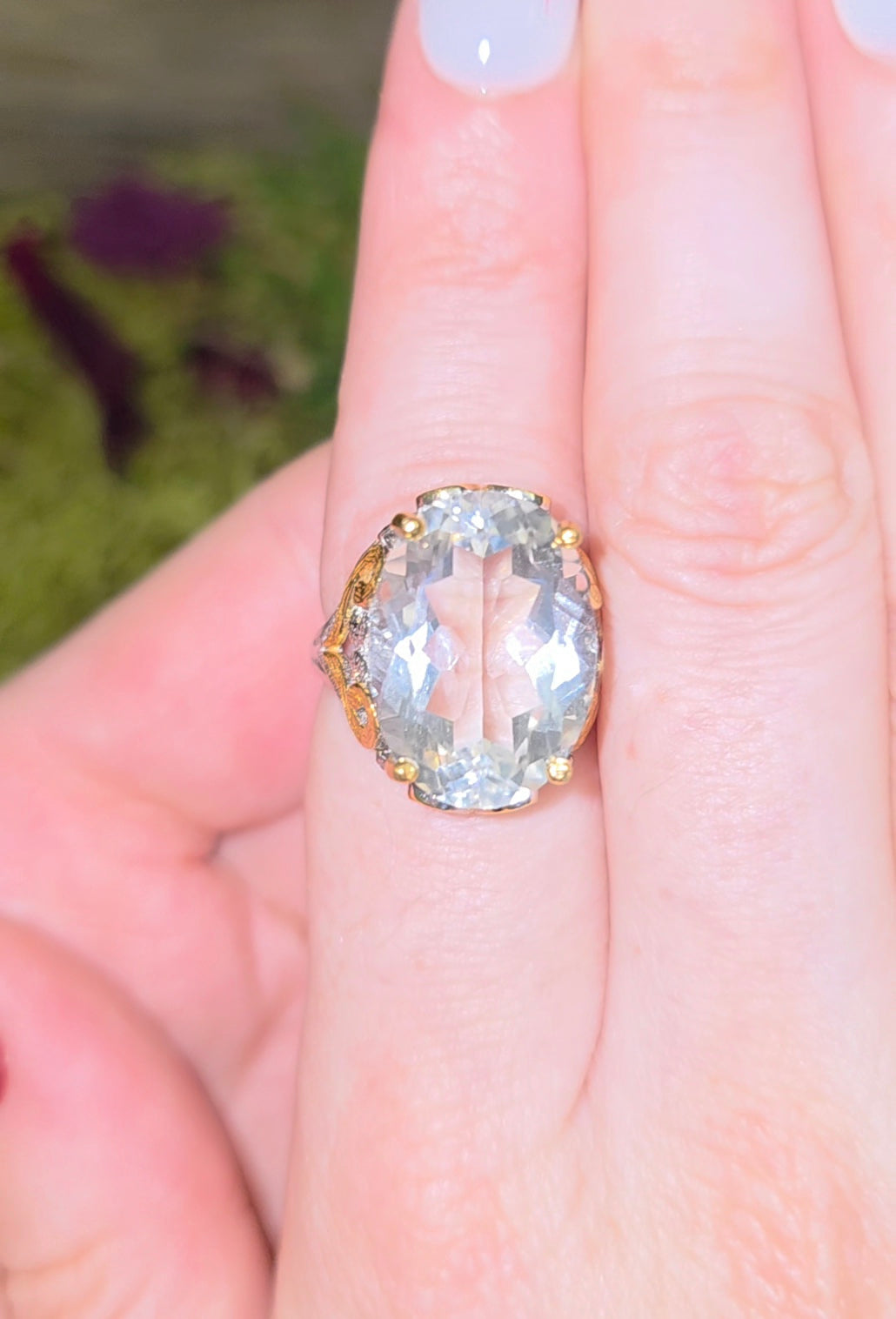 Faceted Clear Quartz Ring