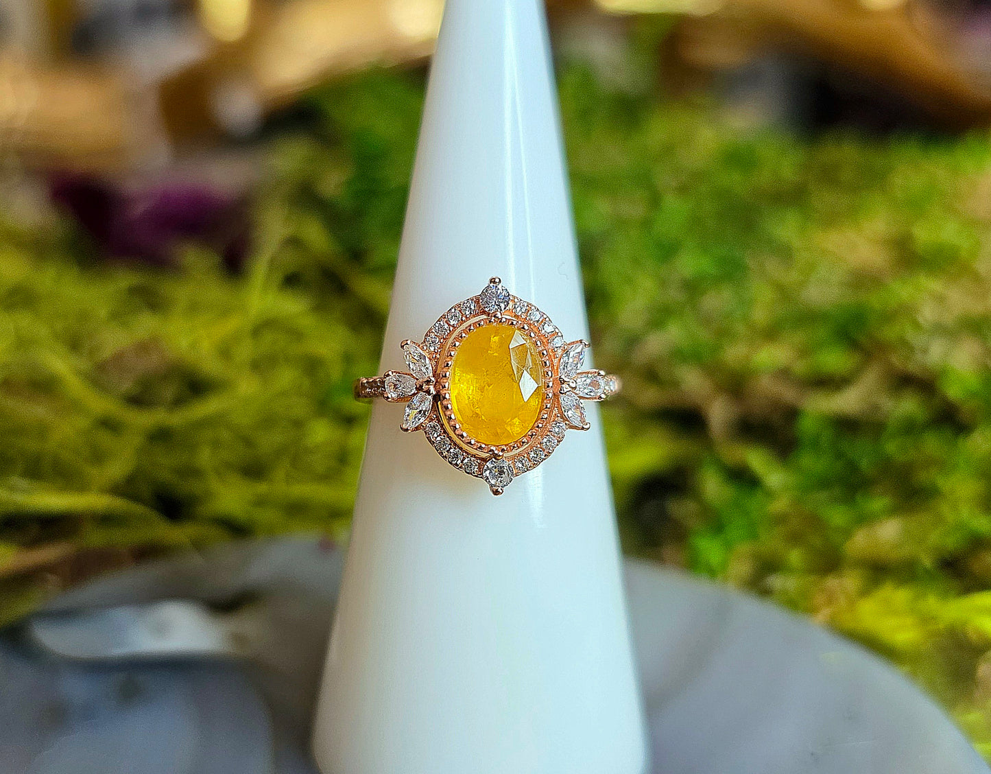 Yellow Sapphire Rose Gold Ring