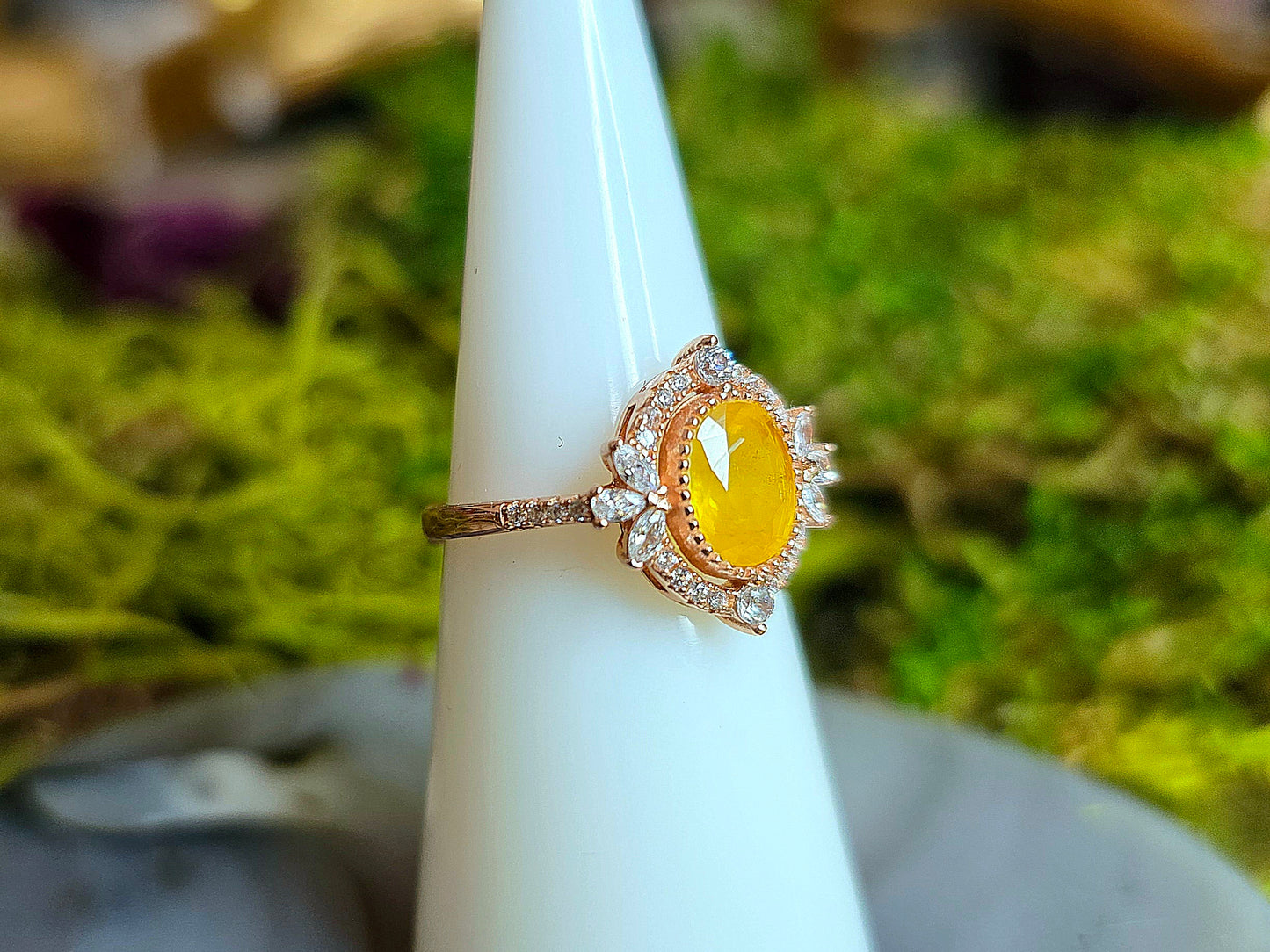 Yellow Sapphire Rose Gold Ring