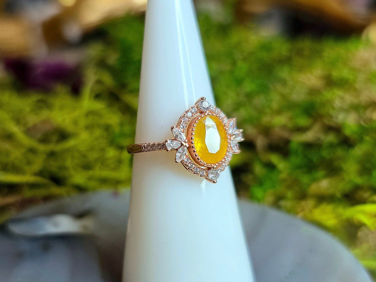 Yellow Sapphire Rose Gold Ring