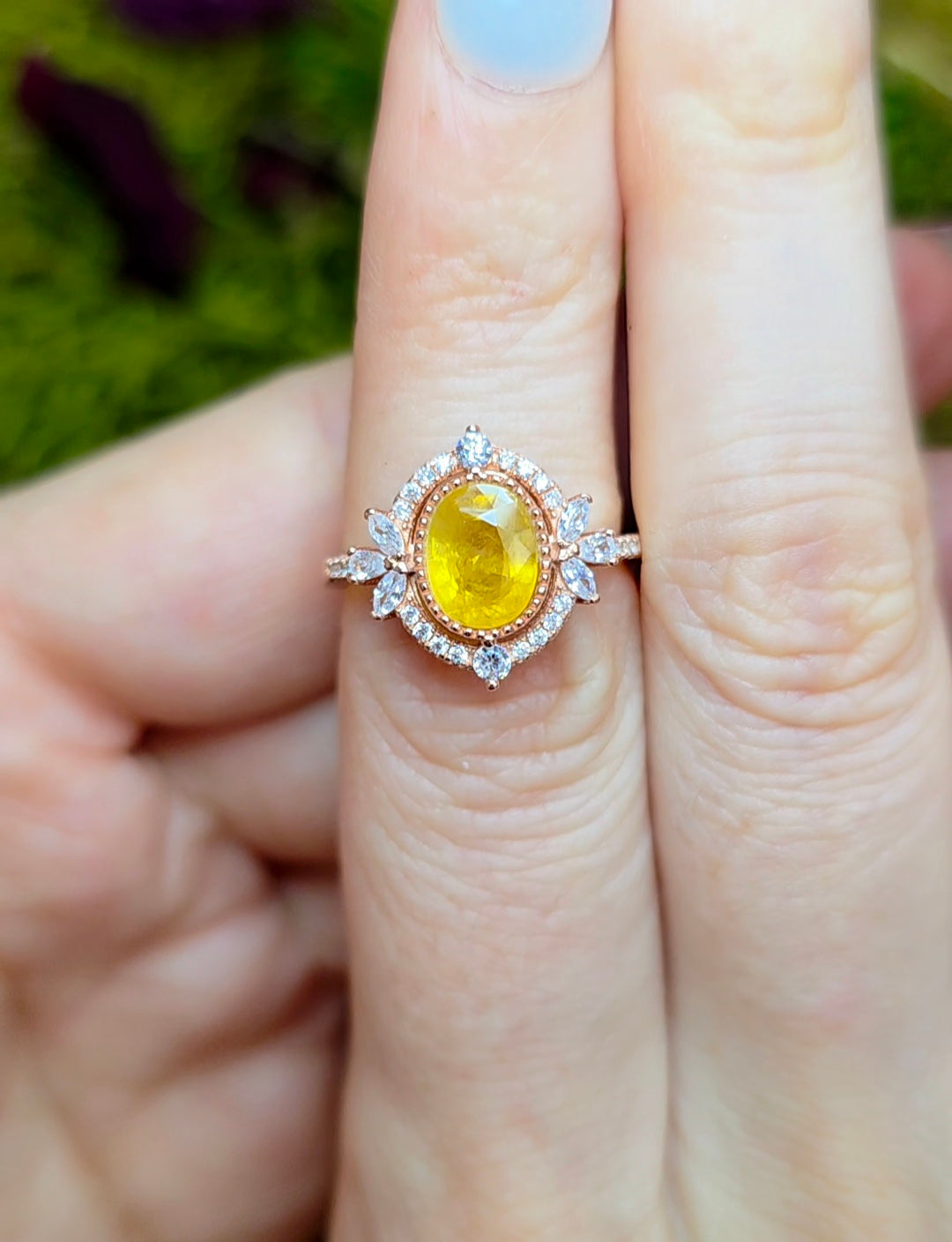 Yellow Sapphire Rose Gold Ring