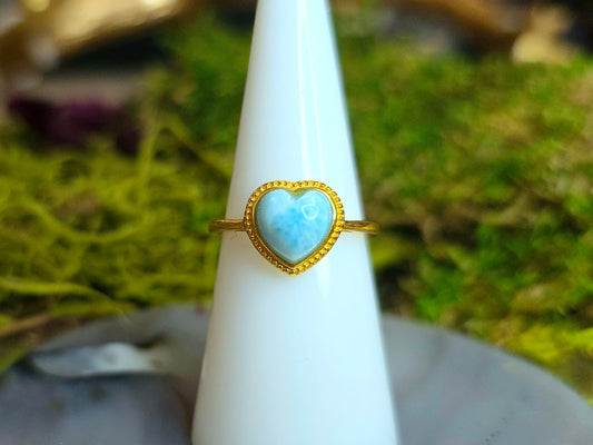 Larimar Heart Ring
