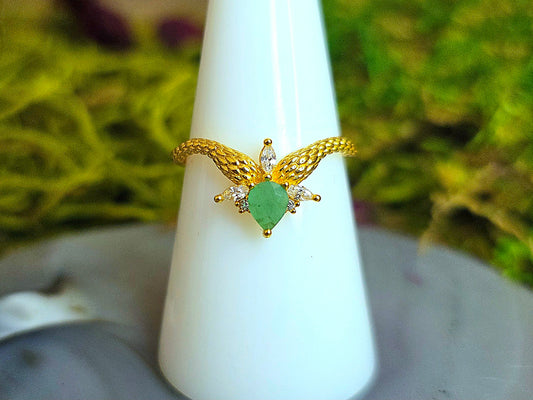 Double Snake Emerald Ring
