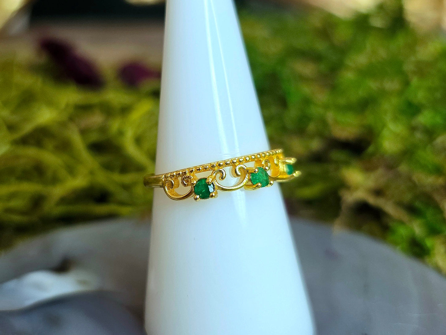 Emerald Triplet Ring
