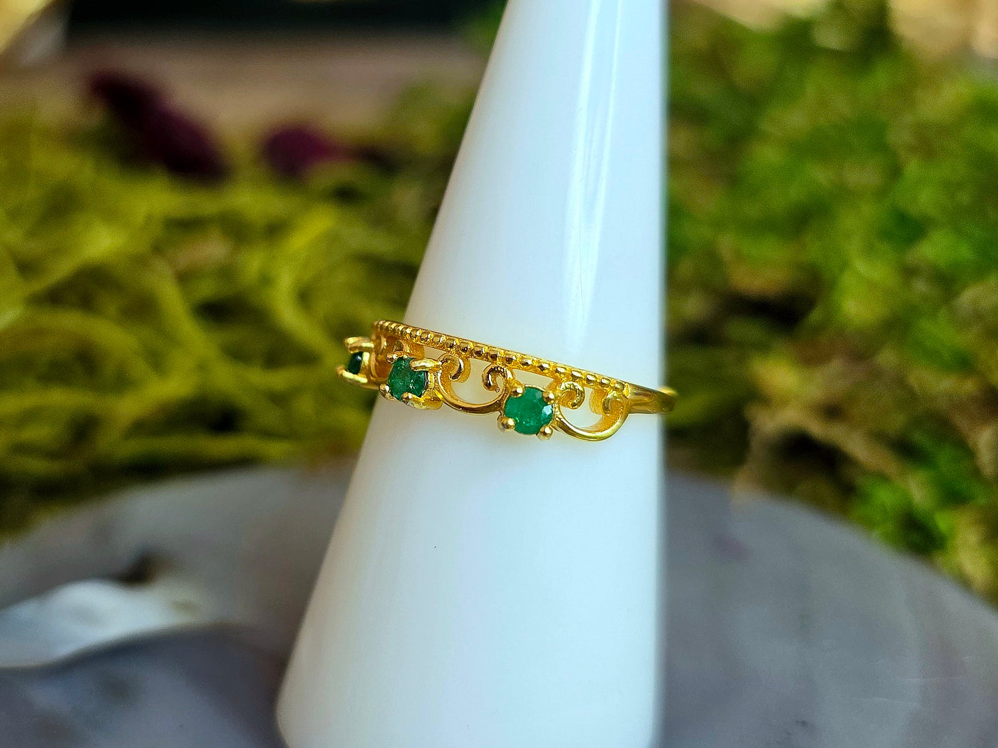 Emerald Triplet Ring