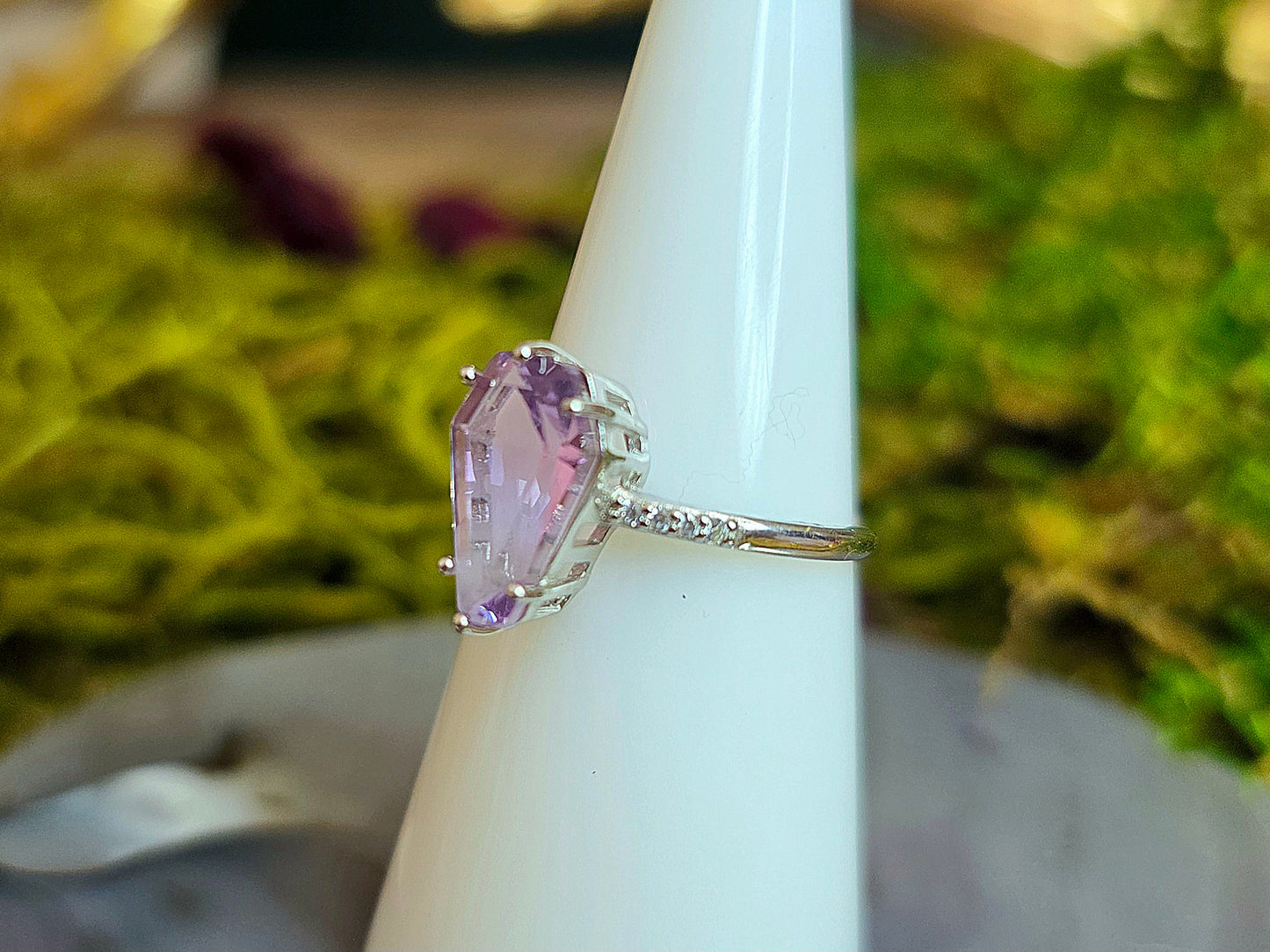Amethyst Coffin Ring A