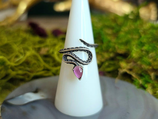 Purple Garnet Snake Ring B