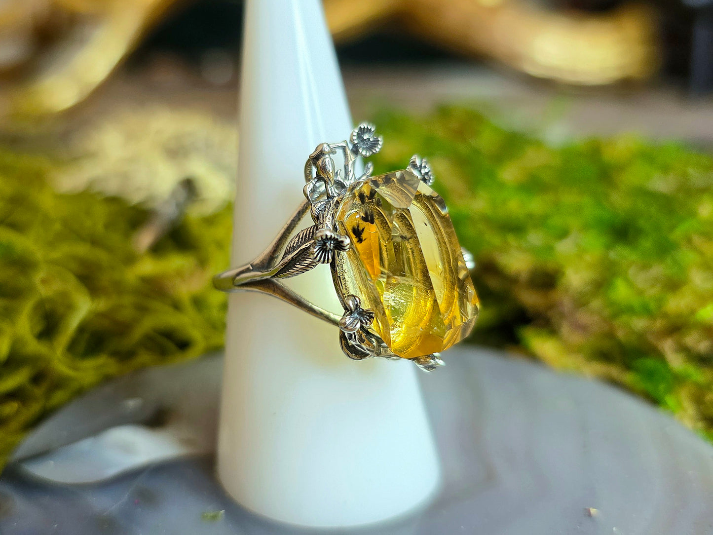 Citrine with Hollandite Ring B