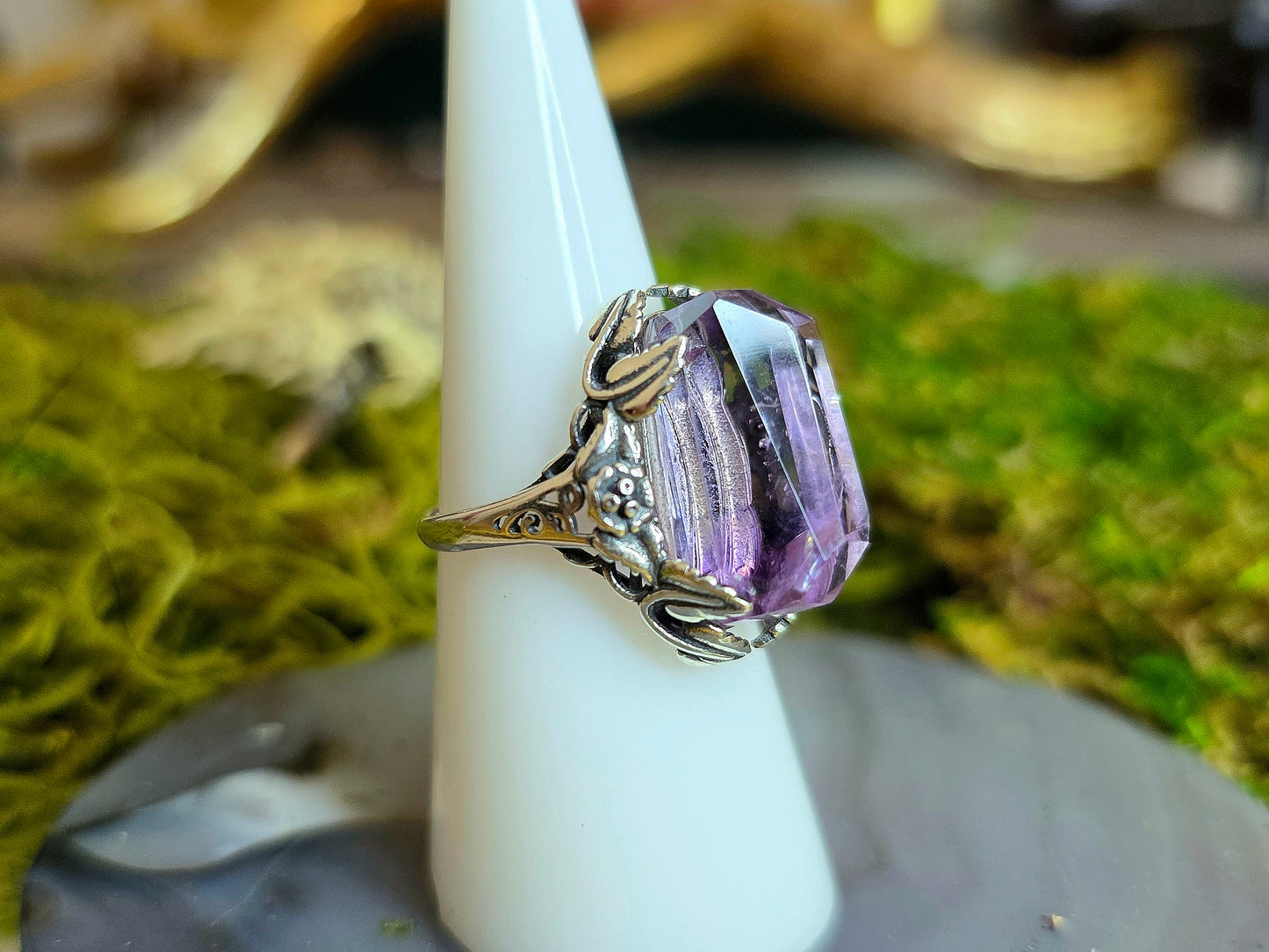 Hollandite in Amethyst Ring A