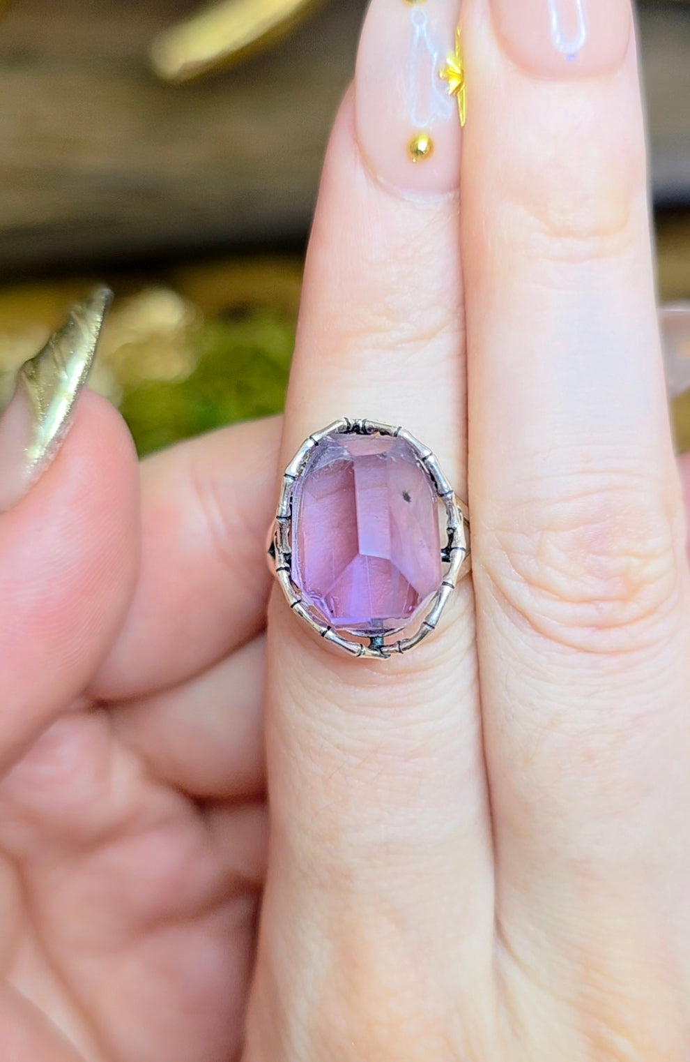 Hollandite in Amethyst Ring B