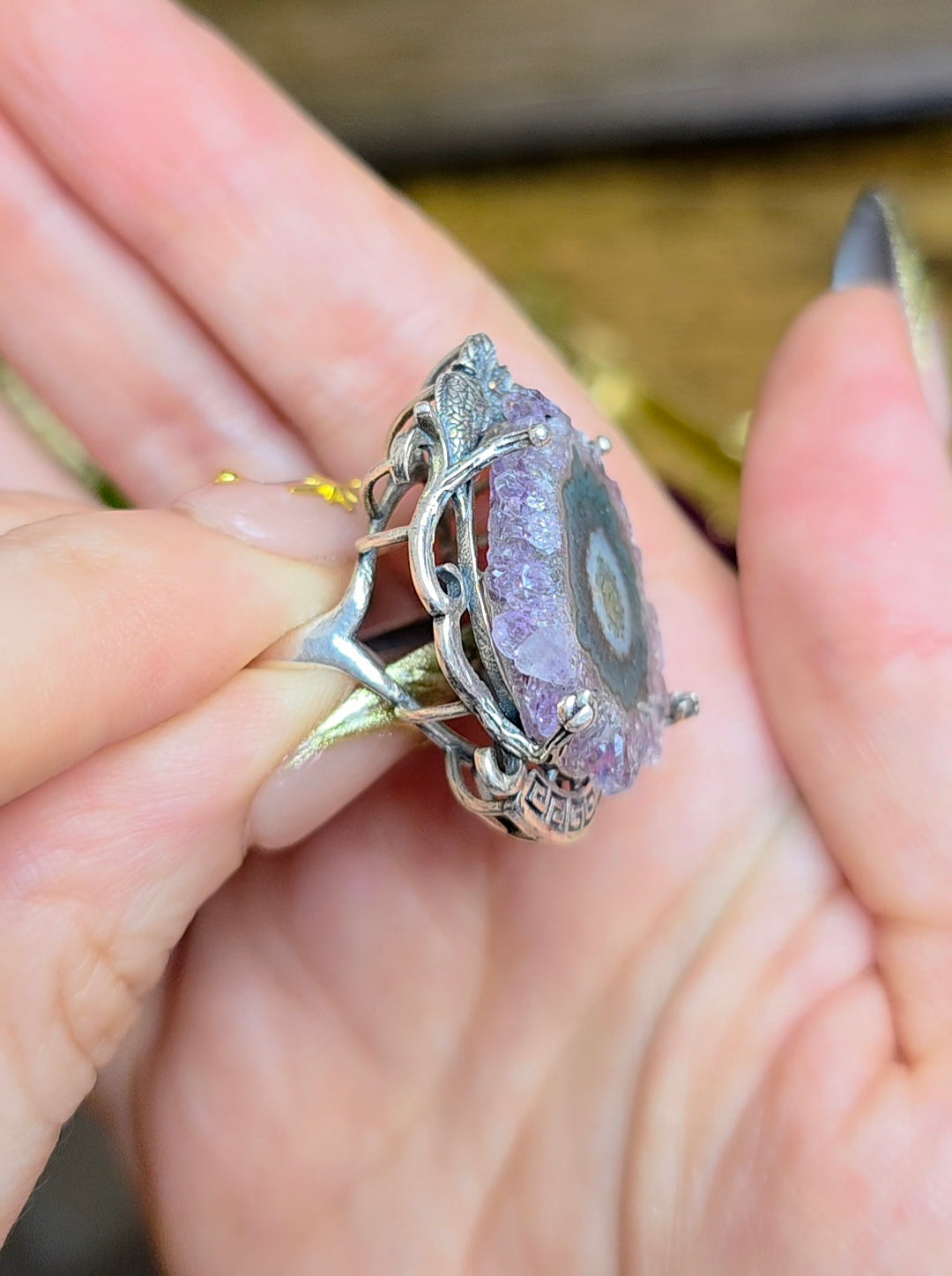 Amethyst Stalactite Ring E