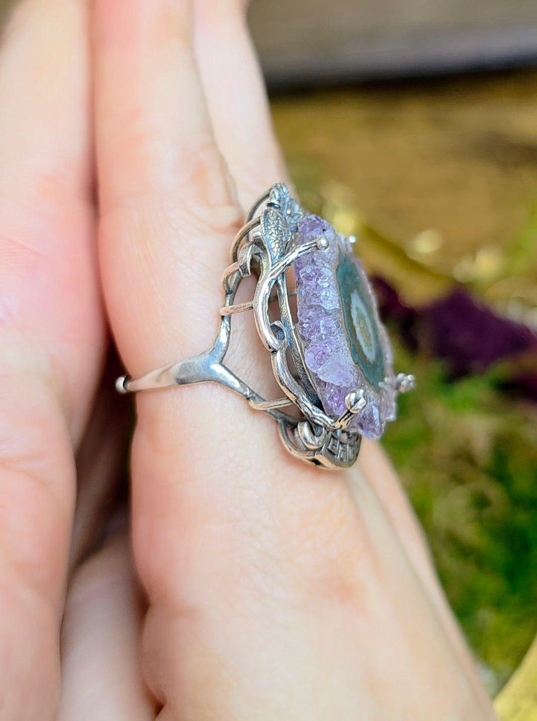 Amethyst Stalactite Ring E