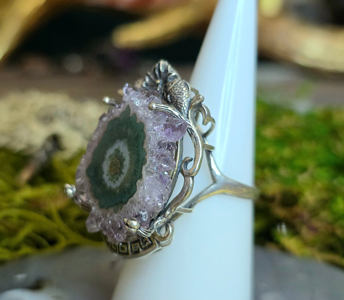 Amethyst Stalactite Ring E
