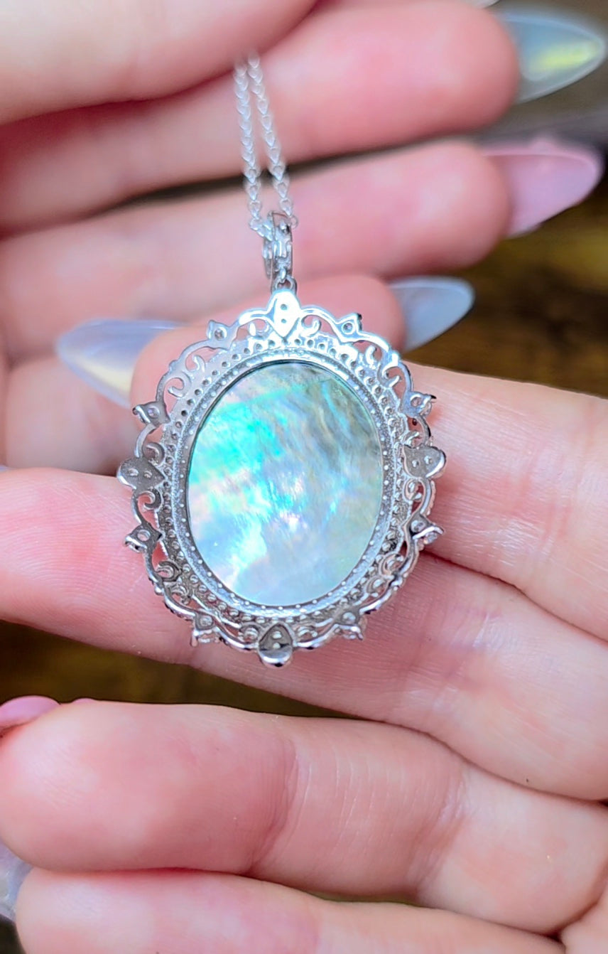 Black Shell Moon Goddess Pendant