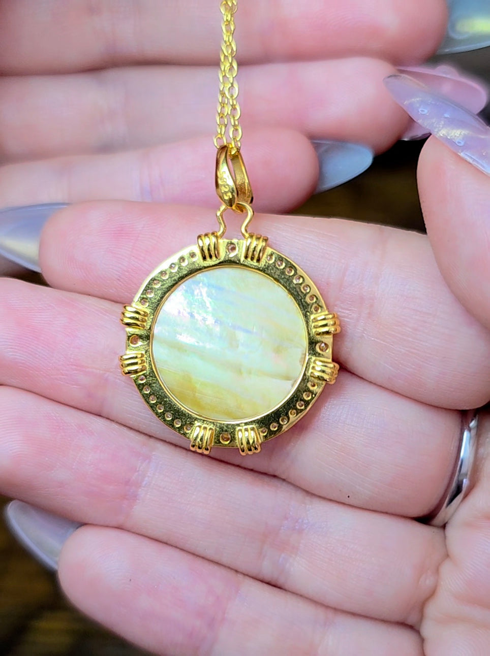 Golden Shell Skeleton Pendant