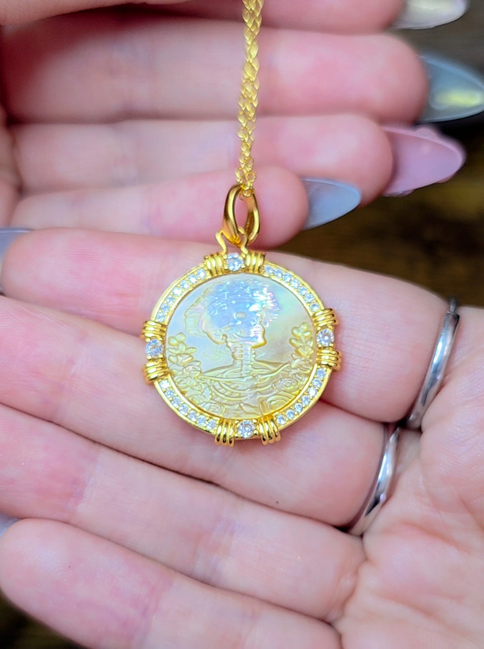 Golden Shell Skeleton Pendant