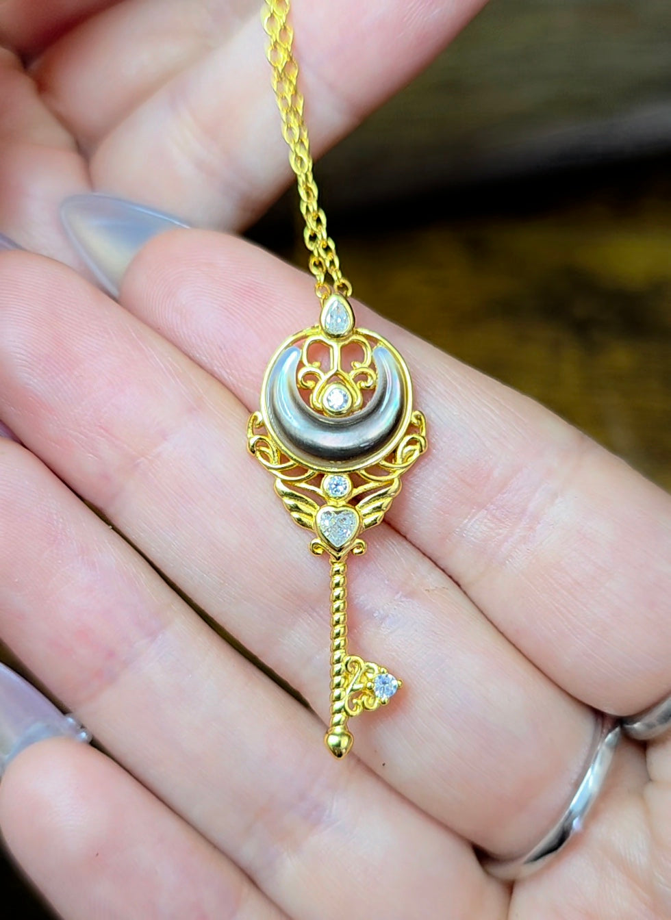 Black Shell Moon Guardian Pendant