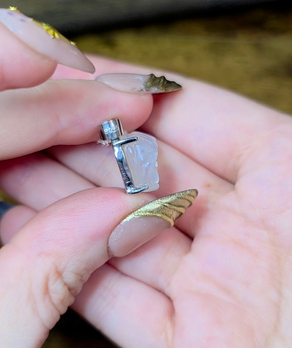 Rainbow Moonstone Flower Pendant B