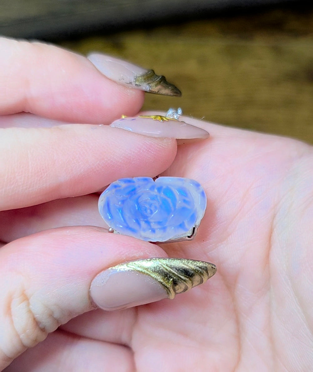 Rainbow Moonstone Flower Pendant B