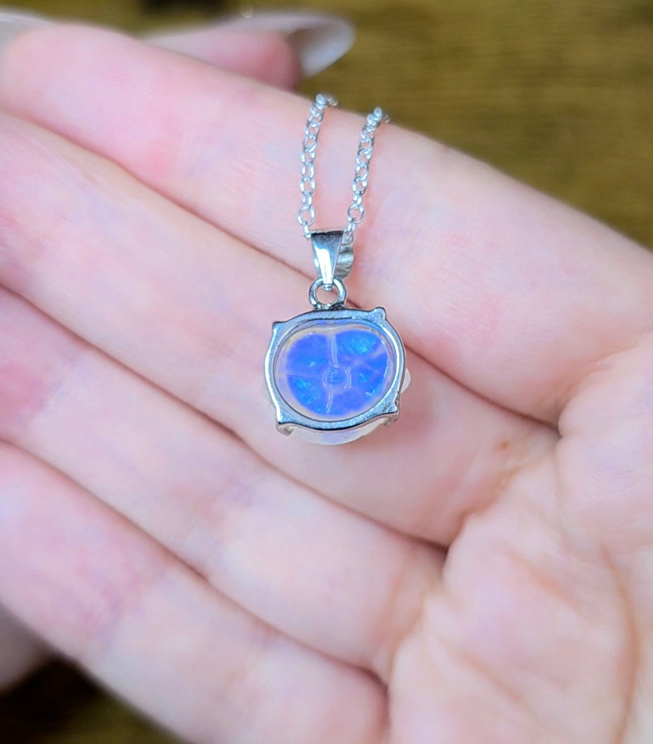 Rainbow Moonstone Flower Pendant F