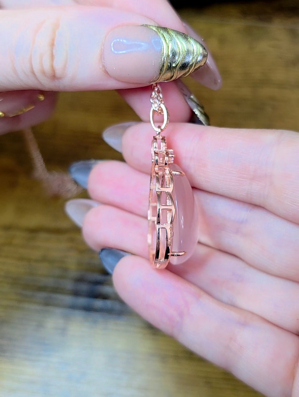 Rose Quartz Teardrop Pendant