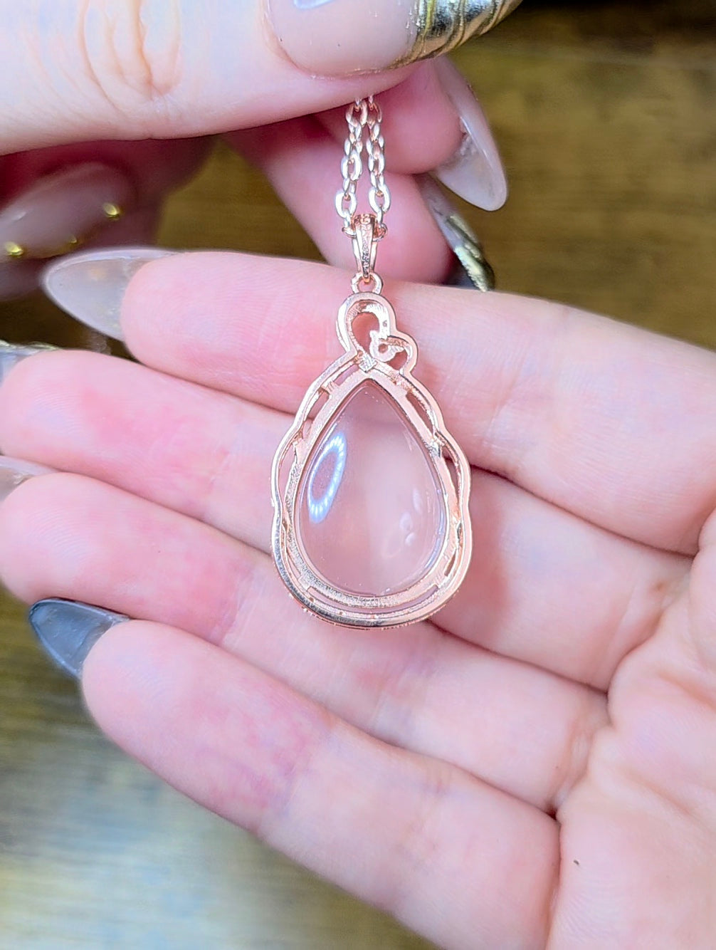 Rose Quartz Teardrop Pendant
