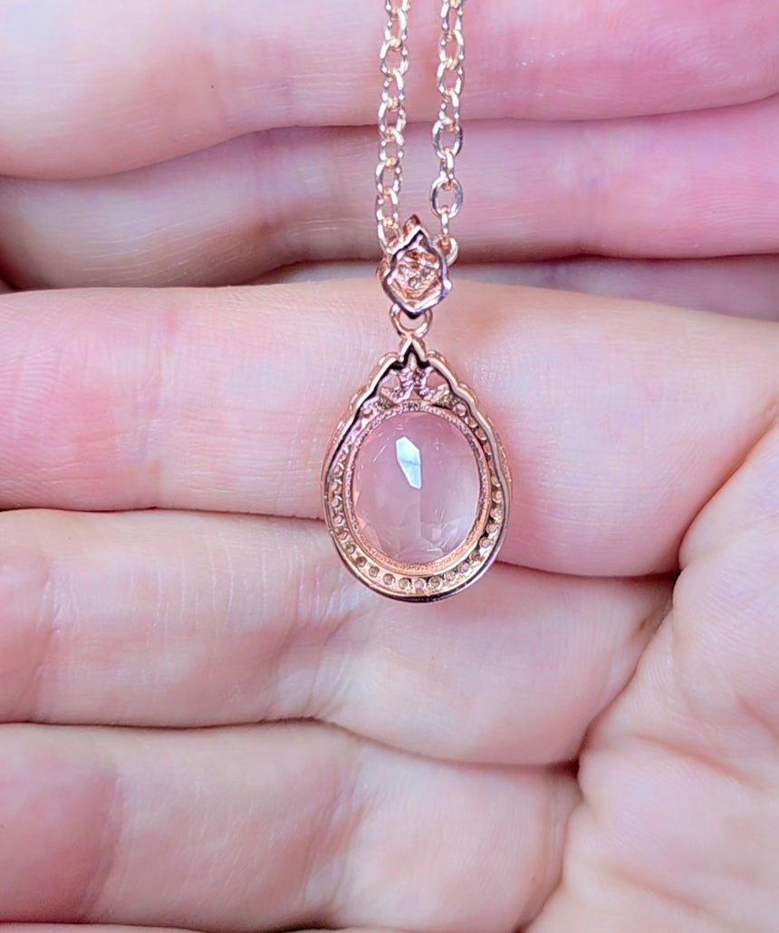 Dainty Rose Quartz Pendant