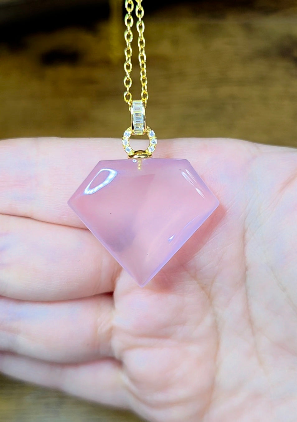 Rose Quartz "Pink Diamond" Pendant