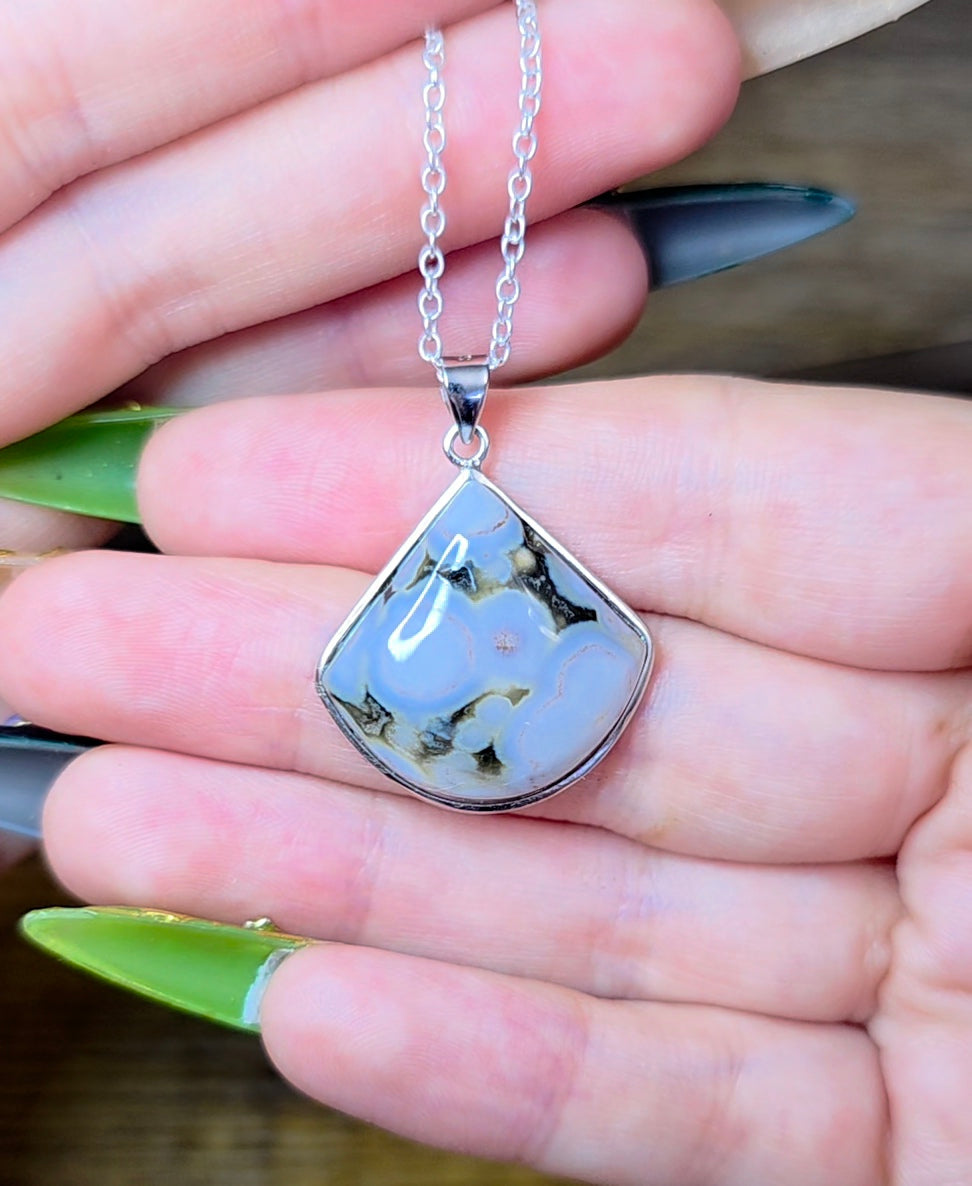 Sea Jasper Fan Pendant