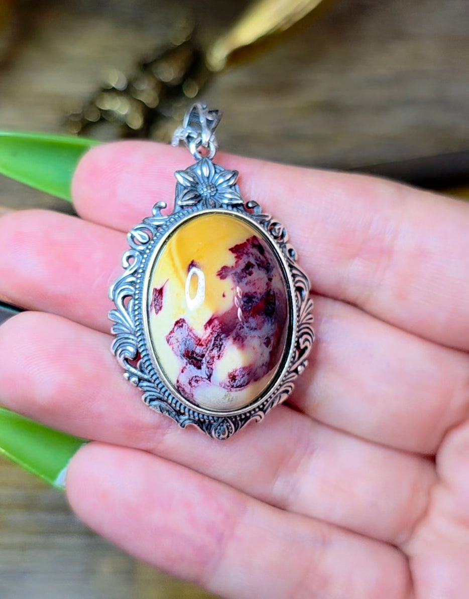 Tri Color Mookaite Pendant A