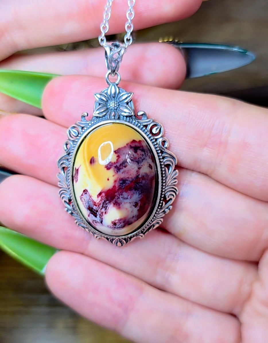Tri Color Mookaite Pendant A
