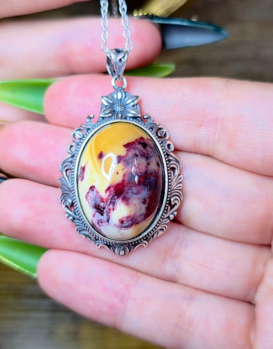 Tri Color Mookaite Pendant A