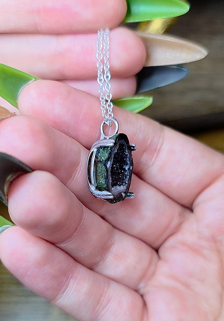 Black Geode Pendant B
