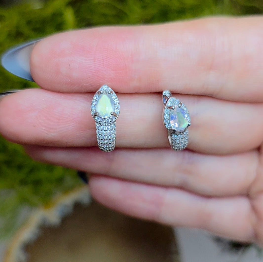 Madagascar Moonstone Hoop Earrings