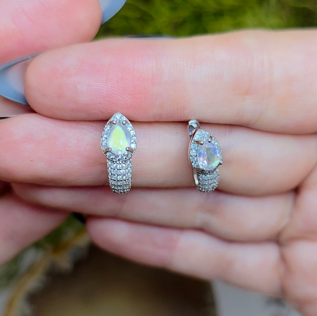 Madagascar Moonstone Hoop Earrings