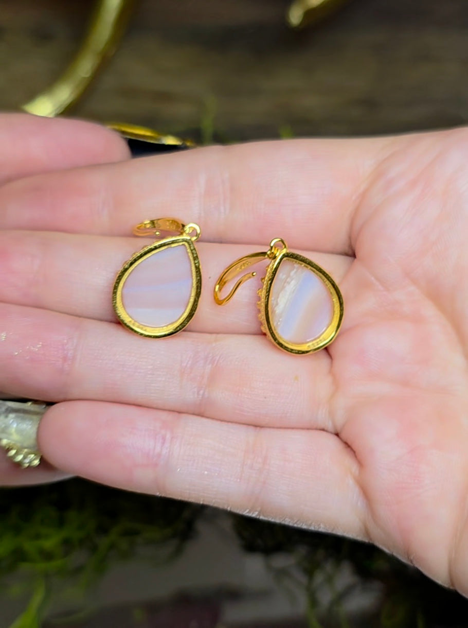 Pink Shell Teardrop Earrings