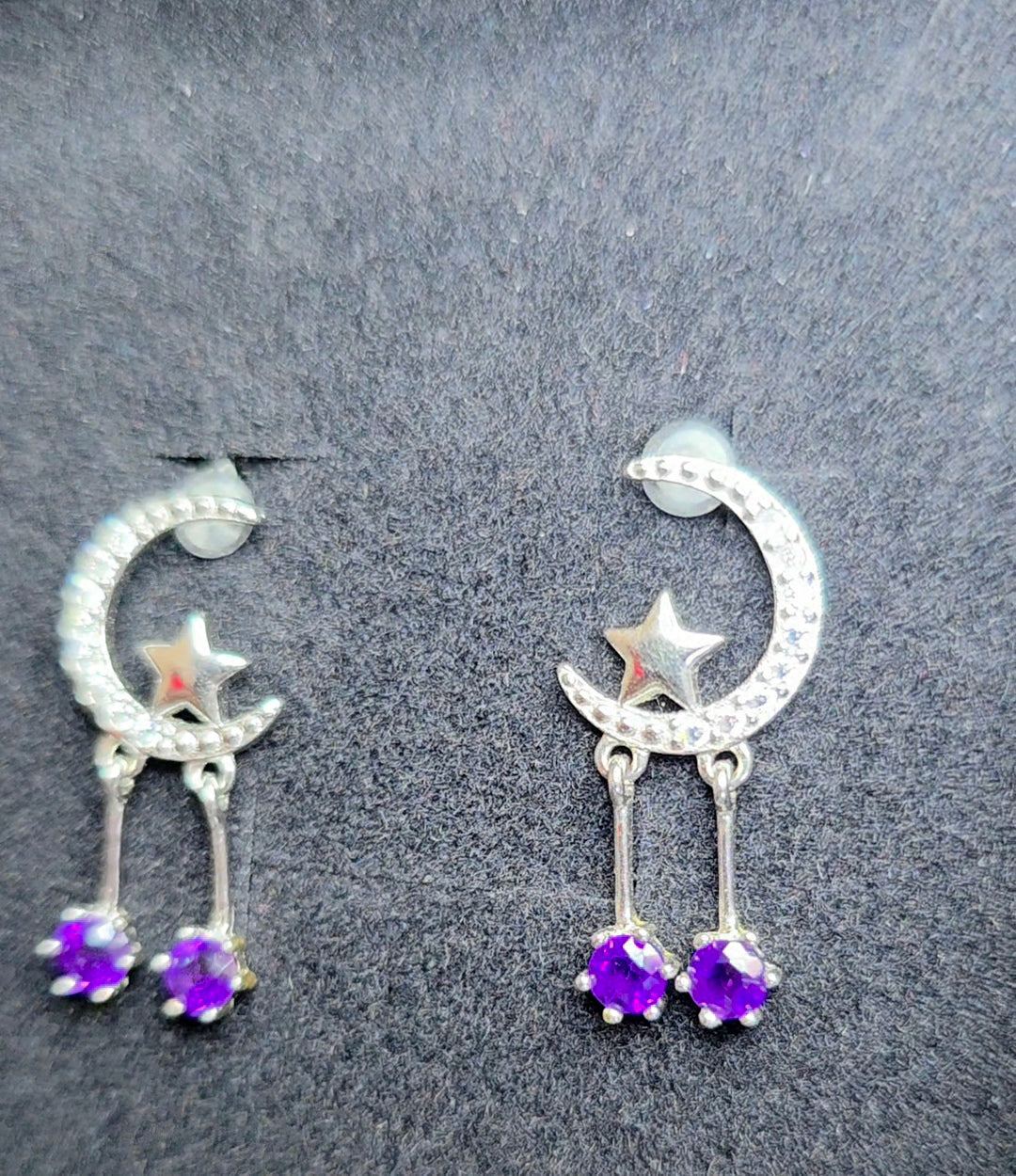 Amethyst Moon Earrings