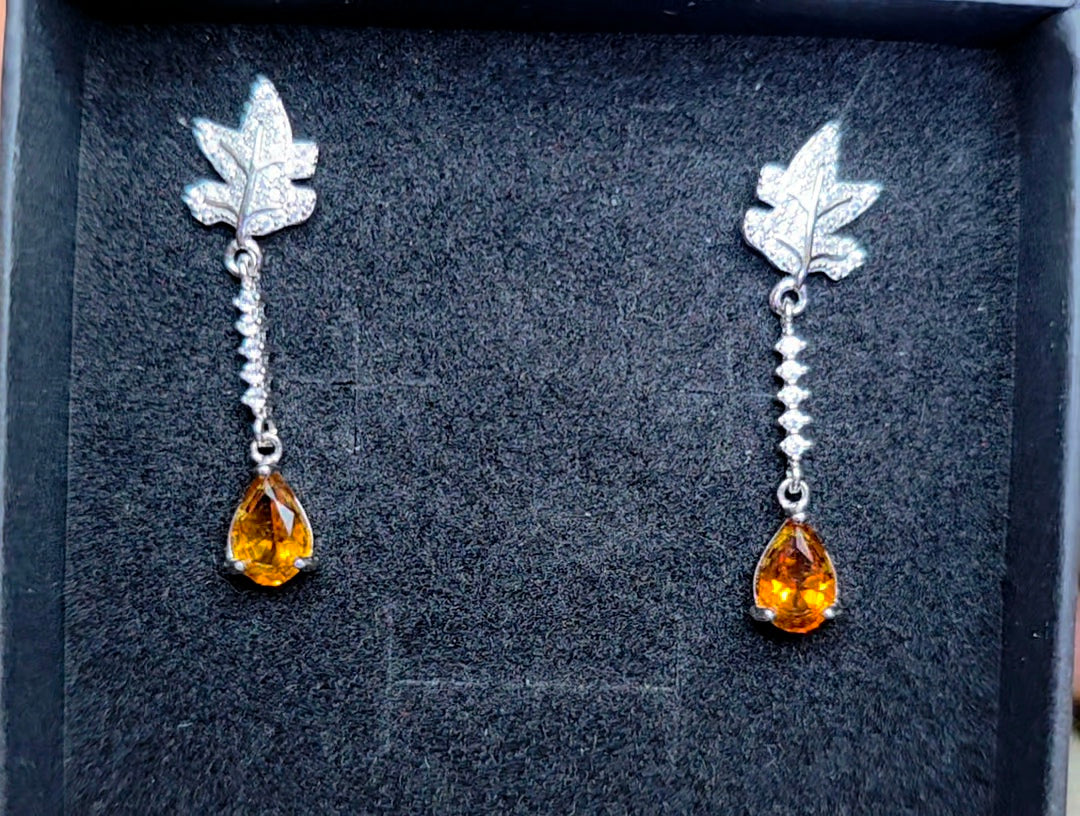 Citrine Leaves Earrings