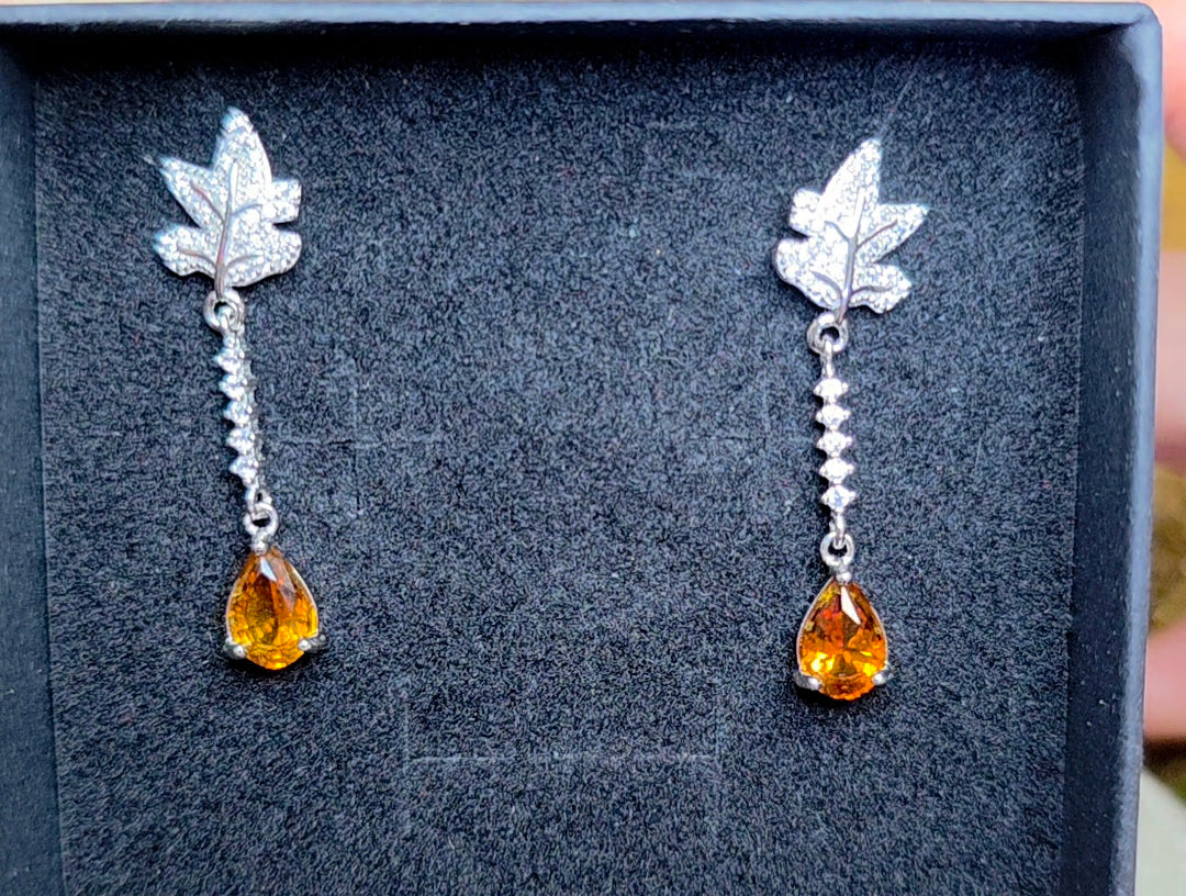 Citrine Leaves Earrings