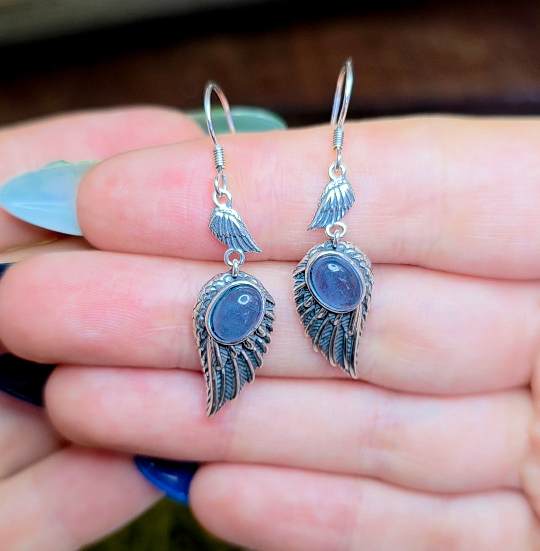 Aquamarine Wing Earrings