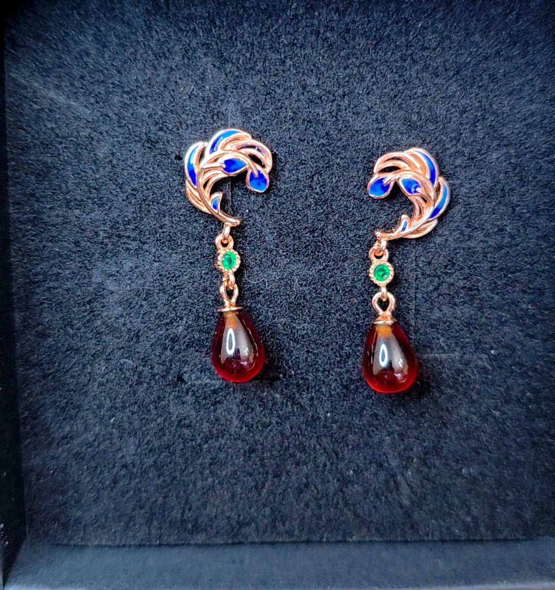 Garnet Drop Earrings