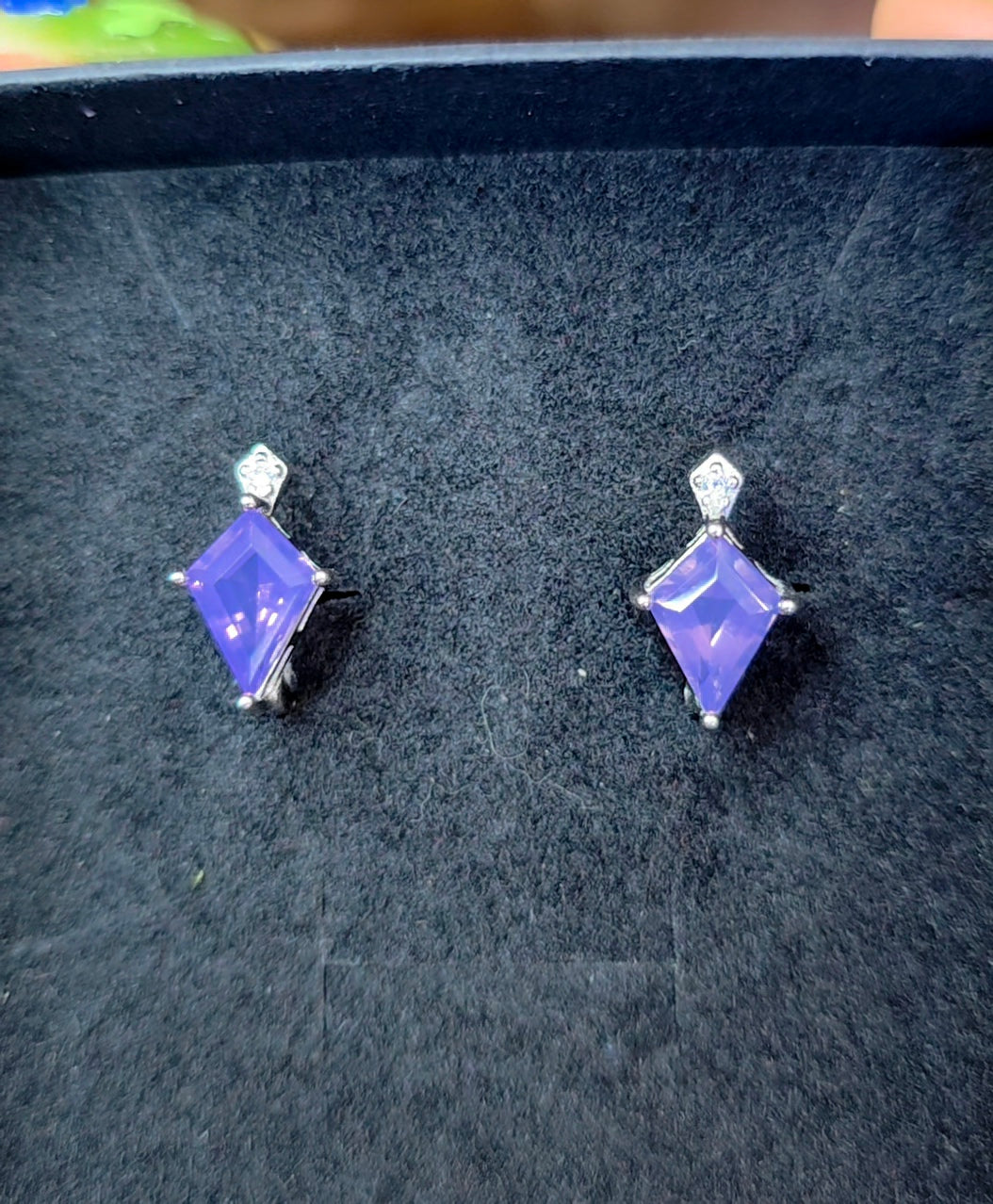Lavender Moon Quartz Kite Earrings
