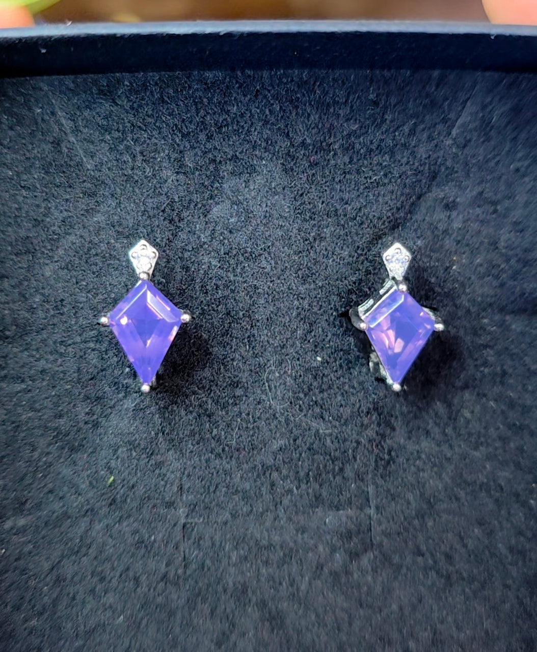 Lavender Moon Quartz Kite Earrings