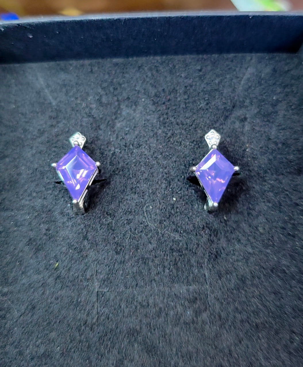 Lavender Moon Quartz Kite Earrings