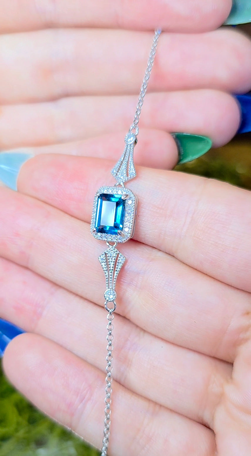 Swiss Blue Topaz Sterling Silver Bracelet