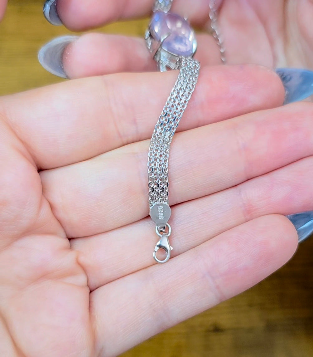 Lavender Moon Quartz Sterling Silver Bracelet