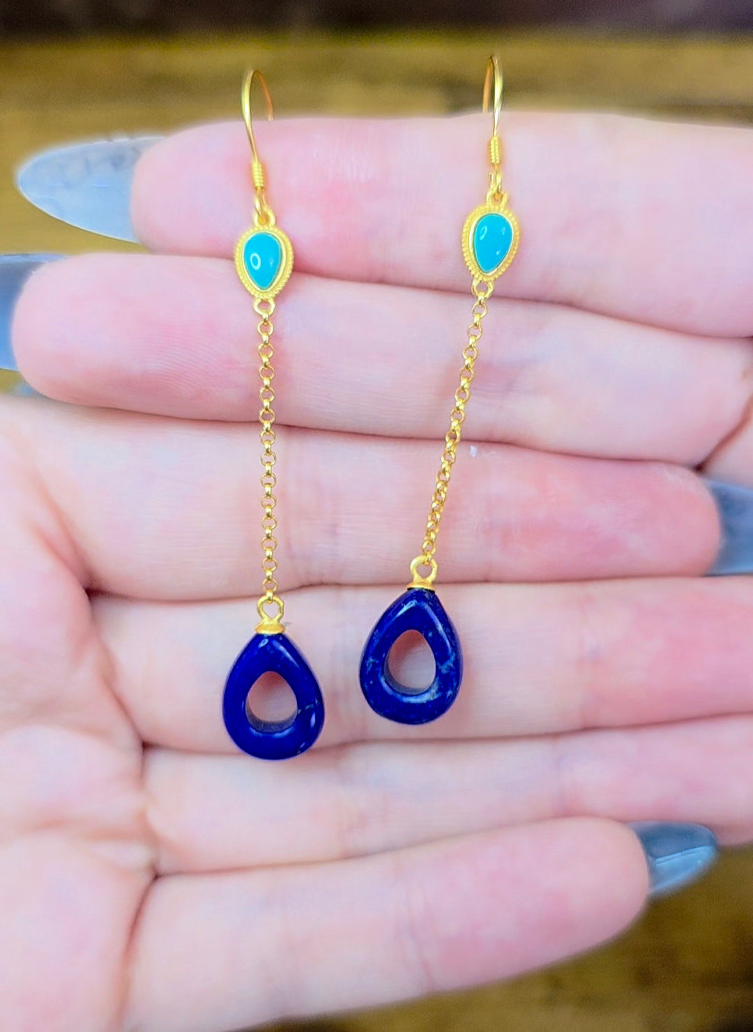 Lapis and Turquoise Earrings