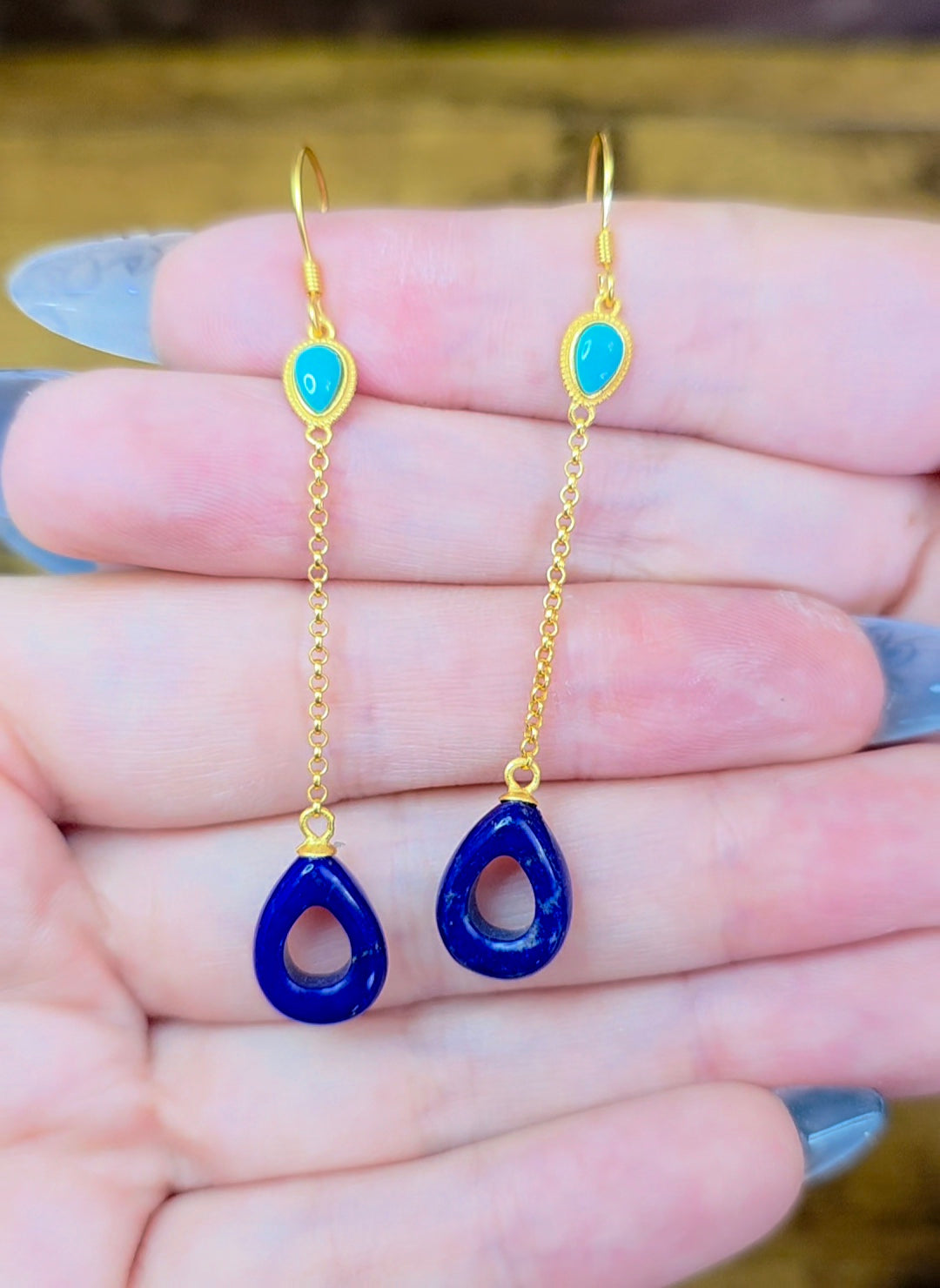 Lapis and Turquoise Earrings