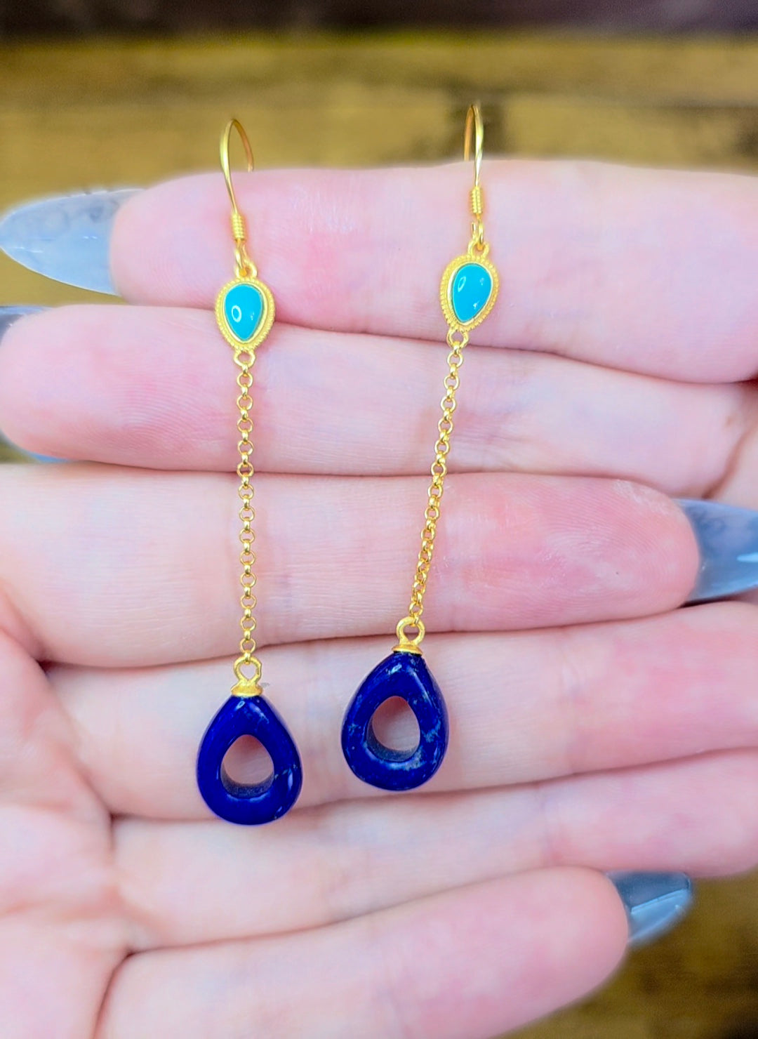 Lapis and Turquoise Earrings