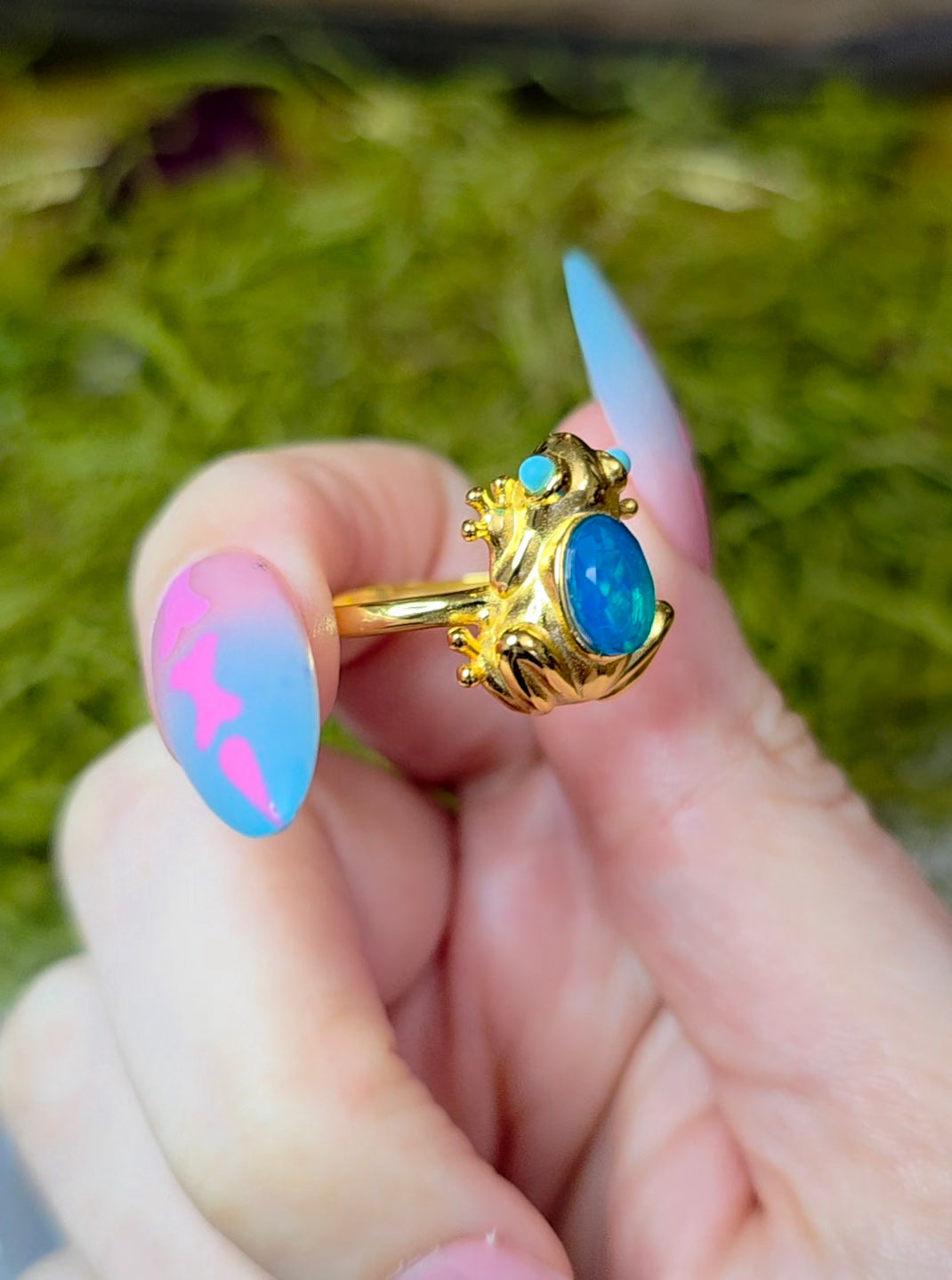 Golden Frog Opal Ring B